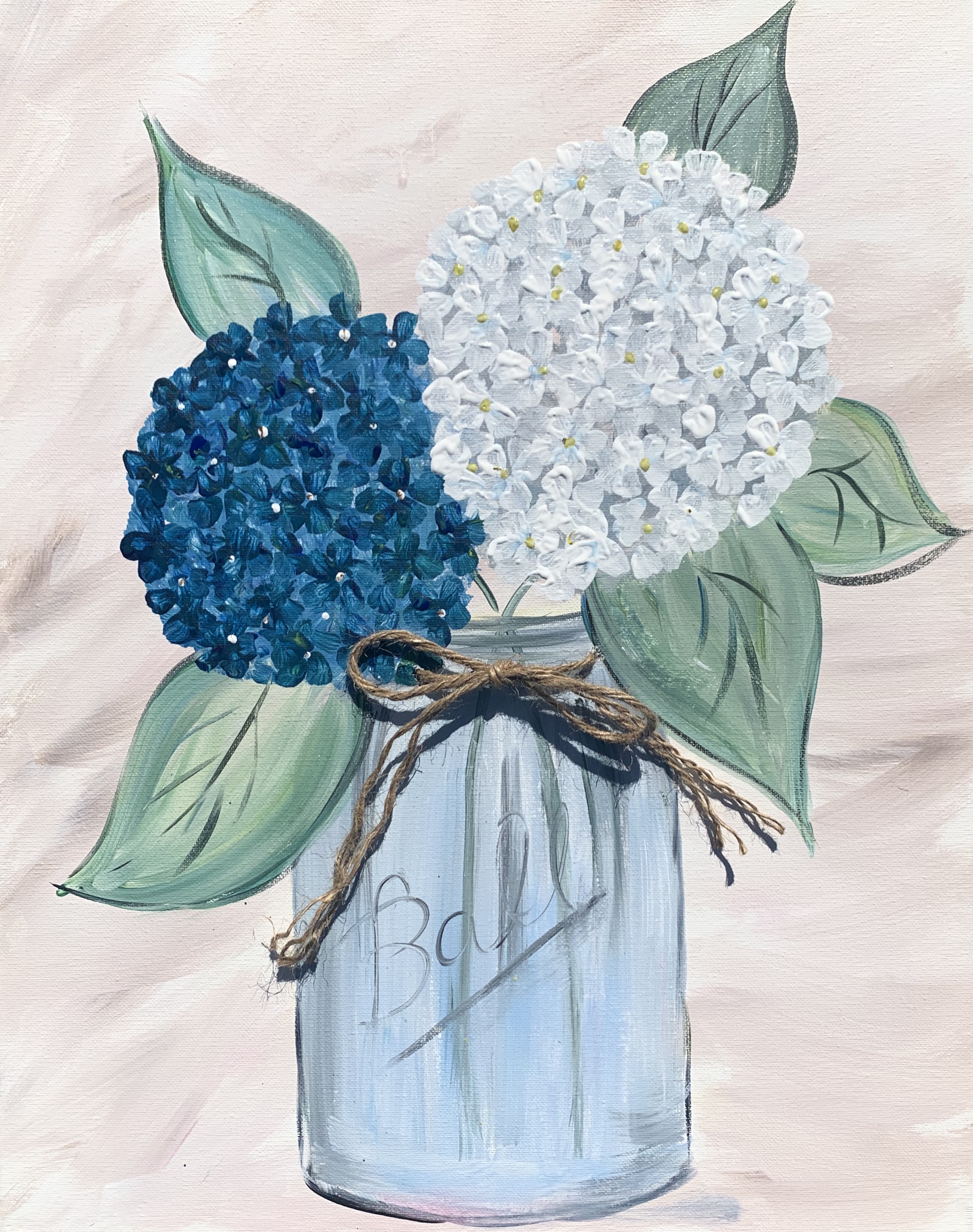 A Hydrangea Love with twine accent experience project by Yaymaker