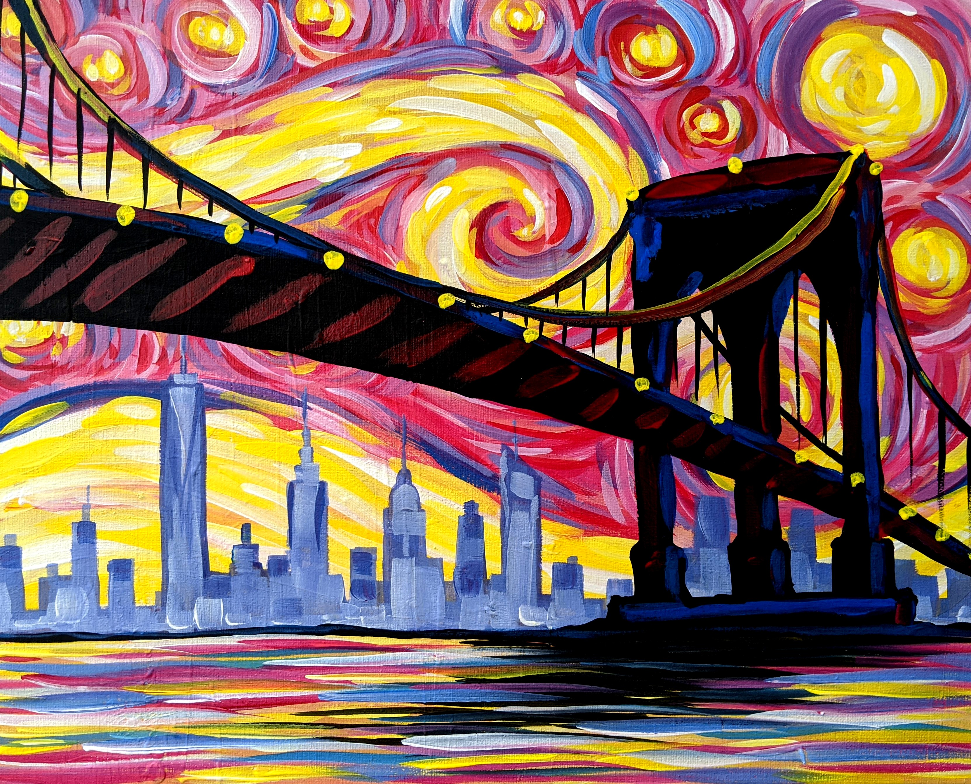 A Psychedelic Starry Night Over Brooklyn Bridge experience project by Yaymaker